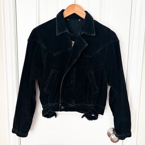 Brandy Melville Crop Zip Corduroy Jacket Size Medium